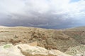 Winter view of the hills in the Judean Desert near Bethlehem. Israel. Royalty Free Stock Photo