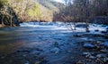 Winter View of Jennings Creek Waterfalls in the Blue Ridge Mountains Royalty Free Stock Photo