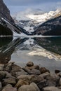 Winter view of Lake Louise in the Banff National Park, Alberta, Canada Royalty Free Stock Photo