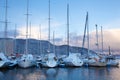 Winter view of a marina in Trondheim Royalty Free Stock Photo