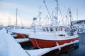 Winter view of a marina in Trondheim Royalty Free Stock Photo