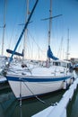 Winter view of a marina in Trondheim Grilstad Royalty Free Stock Photo