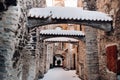 Winter View of the old town of Tallinn.Snow-covered city near the Baltic sea. Estonia Royalty Free Stock Photo