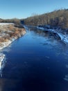 Winter view of one of three conjoining Rivers Royalty Free Stock Photo