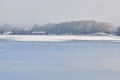 Winter view over Lough Owel lake at Mullingar yacht club.