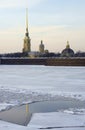 Winter View of the Peter and Paul Fortress Royalty Free Stock Photo
