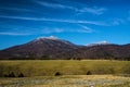 Winter View of Sharp Top Mountain and Flat Top Mountain Royalty Free Stock Photo