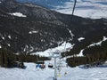 Winter view of Ski area of Resort of Bansko, Pirin Mountain