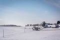 Winter view of snow covered farm fields in rural Carroll County, Maryland. Royalty Free Stock Photo