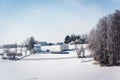 Winter view of a snow-covered farm in rural Carroll County, Mary Royalty Free Stock Photo