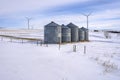 Grain Bins and Windmills Royalty Free Stock Photo