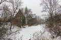 Winter view of Svenska Gustafskyrkan near Fort Castellet in Copenhagen, Denmark Royalty Free Stock Photo