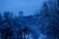 Winter view to Church of John the Baptist in Dyakovo after snowfall, Kolomenskoye, Moscow, Russia