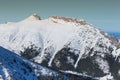 Winter view to Giewont in Tatra mountains in Zakopane,Poland Royalty Free Stock Photo