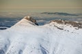 Winter view to Giewont in Tatra mountains in Zakopane,Poland Royalty Free Stock Photo