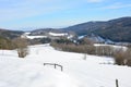 Winter view from top of hill Royalty Free Stock Photo