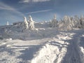 Winter view from the top of Szrenica mountain Royalty Free Stock Photo