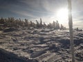 Winter view from the top of Szrenica mountain Royalty Free Stock Photo