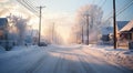 winter view with trees and snow, winter scene in winter, snowly road, snow in outdoor Royalty Free Stock Photo