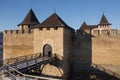 Winter view on ukrainian Khotyn Fortress Royalty Free Stock Photo