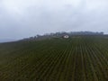 Winter view on Val de Livre en gran cru vineyards of famous champagne houses in Montagne de Reims, Champagne, wine making in Royalty Free Stock Photo