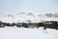 Winter view on the valley in Swiss Alps, Verbier, Switzerland Royalty Free Stock Photo