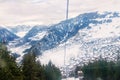 Winter view on the valley in Swiss Alps, Verbier, Switzerland Royalty Free Stock Photo