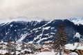 Winter view on the valley in Swiss Alps, Verbier, Switzerland