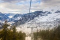 Winter view on the valley in Swiss Alps, Verbier, Switzerland Royalty Free Stock Photo