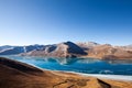 A 2019 winter view of Yamdrok lake, Tibet Royalty Free Stock Photo