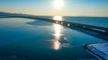 Winter views of The Amur Bay Bridge