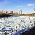 Winter views of Edmonton along the north Saskatchewan river