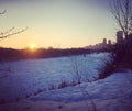 Winter views of Edmonton along the north Saskatchewan river