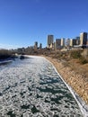 Winter views of Edmonton along the north Saskatchewan river Royalty Free Stock Photo