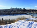 Winter views of Edmonton along the north Saskatchewan river