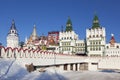 Winter views of the Izmailovo Kremlin, the well known tourist attraction Royalty Free Stock Photo