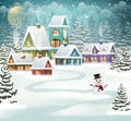 Winter village Royalty Free Stock Photo