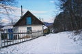 Winter Village Scenery Royalty Free Stock Photo