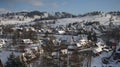 Winter village snow skiing poland settlement homes