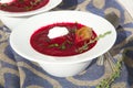 Winter vitamin cream soup with red beetroot Royalty Free Stock Photo