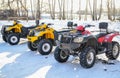 Winter walk on Quad bikes Royalty Free Stock Photo