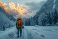 Winter wanderings Travelers embarking on journeys to breathtaking snowy destinations