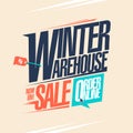 Winter warehouse sale web banner template Royalty Free Stock Photo