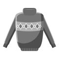 Winter warm jumper icon, gray monochrome style