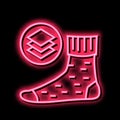 winter warm sock neon glow icon illustration