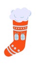 Winter warm socks flat icon Christmas decor