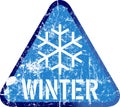 Winter warning sign, vector illustration