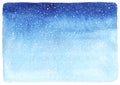 Winter watercolor gradient background with falling snow texture.