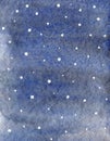 Winter watercolor gradient pattern with falling snow stexture Royalty Free Stock Photo