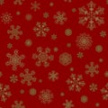 Winter watercolor hand drawn seamless pattern print with snowflakes Royalty Free Stock Photo